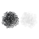 Maxbell 200Pcs Plastic Bra Lingerie Strap Clips Hook Slider Buckle 15mm Clear Black