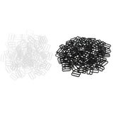 Maxbell 200Pcs Plastic Bra Lingerie Strap Clips Hook Slider Buckle 15mm Clear Black