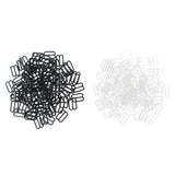Maxbell 200Pcs Plastic Bra Lingerie Strap Clips Hook Slider Buckle 15mm Clear Black