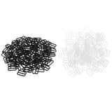 Maxbell 200Pcs Plastic Bra Lingerie Strap Clips Hook Slider Buckle 15mm Clear Black
