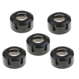 Maxbell 5Pcs Black ER25UM Collet Clamping Nut for CNC Milling Chuck Holder Lathe
