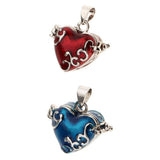 Maxbell 2 Pieces Blue Red Enamel Love Heart Cremation Keepsake Urn Memorial Pendant
