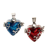 Maxbell 2 Pieces Blue Red Enamel Love Heart Cremation Keepsake Urn Memorial Pendant