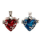 Maxbell 2 Pieces Blue Red Enamel Love Heart Cremation Keepsake Urn Memorial Pendant