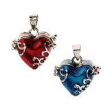 Maxbell 2 Pieces Blue Red Enamel Love Heart Cremation Keepsake Urn Memorial Pendant
