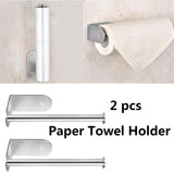 Maxbell 2 pcs Stainless Toilet Paper Holder Kitchen Roll Tissue Stand Organizer 26cm