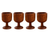 Maxbell 4 pcs Natural Wood Cup Handmade Coffee Tea Beer Juice Milk Mug Drink 4.5x7cm