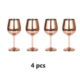 Maxbell 4 pcs Stainless Steel Wine Glasses Red White Wine Goblets Champagne Bar