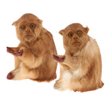 Maxbell 2pcs Lifelike Kneeling Monkey Statue Indoor Outdoor Ornament Model Figure