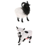 Maxbell 2pcs Lifelike Goat&Cow Statue Indoor Outdoor Garden Decor Ornament Figure
