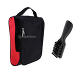 Maxbell Golf Brush Groove Cleaner Nylon Shoes Brush Shoehorn & Shoes Carry Bag Pouch