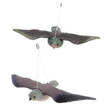 Maxbell 2Pcs Realistic Flying Bird Hawk Decoy Pigeon Crow Scarecrow Hunting Scarer