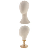 Maxbell 2pcs Canvas Block Mannequin Head Wig Hat Making Glasses Holder with Stand