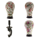 Maxbell 3pcs Cork Canvas Block Mannequin Model Head Wigs Making Display w/ Clamp