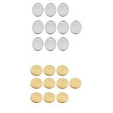 Maxbell 20 Pieces Mixed Metal Flat Circle Blank Coin Stamping Charms Tag Pendants