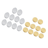 Maxbell 20 Pieces Mixed Metal Flat Circle Blank Coin Stamping Charms Tag Pendants