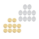 Maxbell 20 Pieces Mixed Metal Flat Circle Blank Coin Stamping Charms Tag Pendants