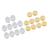 Maxbell 20 Pieces Mixed Metal Flat Circle Blank Coin Stamping Charms Tag Pendants