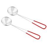 Maxbell Pack 2 Stainless Steel Skimmer Chinese/Indian Strainer Ladle Frying Pakora