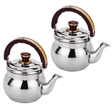 Maxbell 2pcs Outdoor Camping Stainless Steel Whistling Kettle Kitchen Tea Pot 1L
