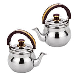 Maxbell 2pcs Outdoor Camping Stainless Steel Whistling Kettle Kitchen Tea Pot 1L