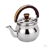 Maxbell 2pcs Outdoor Camping Stainless Steel Whistling Kettle Kitchen Tea Pot 1L