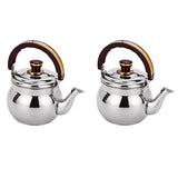 Maxbell 2pcs Outdoor Camping Stainless Steel Whistling Kettle Kitchen Tea Pot 1L