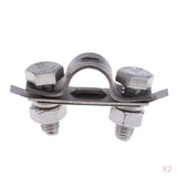 Maxbell 2Pcs 304 Stainless Steel Control Throttle Cable U Shaped Clamp Boat Hardware
