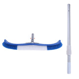 Maxbell 18" Swimming Pool Spa Cleaning Brush Head & 2-Stage Aluminum Telescopic Pole