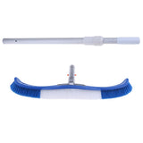 Maxbell 18" Swimming Pool Spa Cleaning Brush Head & 2-Stage Aluminum Telescopic Pole