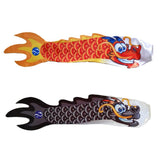 Maxbell 2x Chinese Dragon Flag Windsock Carp Streamer Garden Hanging Decor Red Black