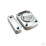 Maxbell 2Pcs Door Turn Bolt Locks Silver Stainless Steel Toilet Privacy Latches