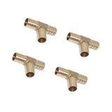 Maxbell 4-Piece Barbed Brass T Piece 3 Ways Tee Hose Fuel Hose Joiner Adapter  14mm