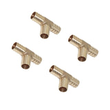Maxbell 4-Piece Barbed Brass T Piece 3 Ways Tee Hose Fuel Hose Joiner Adapter  14mm