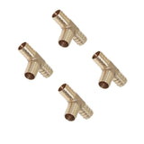 Maxbell 4-Piece Barbed Brass T Piece 3 Ways Tee Hose Fuel Hose Joiner Adapter  14mm