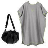 Maxbell Adult Surf Beach Hood Poncho Wetsuit Changing Robe & Changing Mat Gray