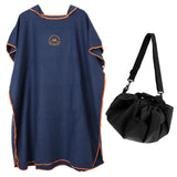 Maxbell Adult Surf Beach Hood Poncho Wetsuit Changing Robe & Changing Mat Navy Blue