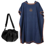 Maxbell Adult Surf Beach Hood Poncho Wetsuit Changing Robe & Changing Mat Navy Blue