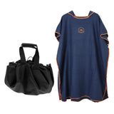 Maxbell Adult Surf Beach Hood Poncho Wetsuit Changing Robe & Changing Mat Navy Blue