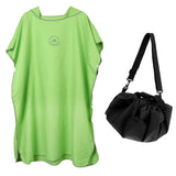 Maxbell Adult Surf Beach Hood Poncho Wetsuit Changing Robe & Changing Mat Green