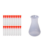 Maxbell 1x 250ml Conical Flask Bottle & 20x Non-Graduated Test Tubes with Screw Caps
