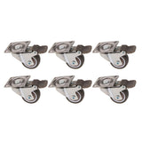 Maxbell 6Pc Heavy Duty Swivel Bearing Caster Wheels Rubber Base with Top Plate 1.25"
