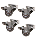 Maxbell 4Pcs Heavy Duty Swivel Bearing Caster Wheels Rubber Base with Top Plate 1.5"