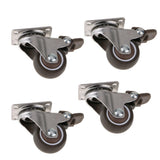 Maxbell 4Pcs Heavy Duty Swivel Bearing Caster Wheels Rubber Base with Top Plate 1.5"
