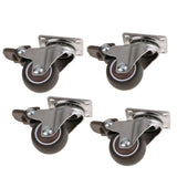 Maxbell 4Pcs Heavy Duty Swivel Bearing Caster Wheels Rubber Base with Top Plate 1.5"