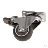Maxbell 4Pcs Heavy Duty Swivel Bearing Caster Wheels Rubber Base with Top Plate 1.5"