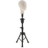 Maxbell Cork Canvas Block Mannequin Model Head Wigs Making Display with Tripod Stand