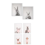 Maxbell 6 Panels Canvas Oil Paintings Wall Decor Cute Animal Art Pictures