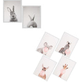 Maxbell 6 Panels Canvas Oil Paintings Wall Decor Cute Animal Art Pictures