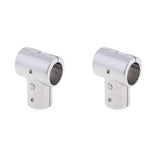 Maxbell 2Pcs 25mm Boat Handrail Fitting 90 Degree Tee 3 Way - 316 Stainless Steel